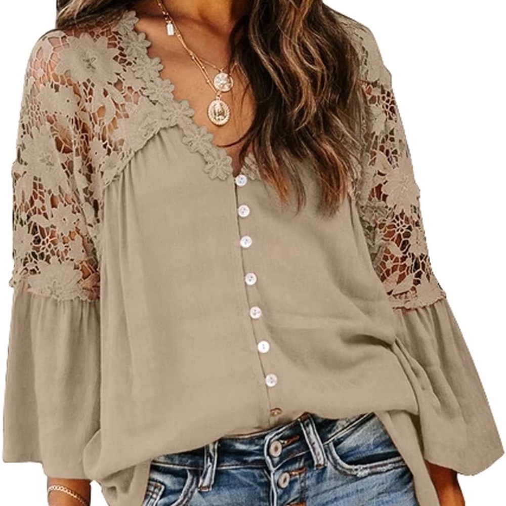 Vici floral lace button down top - Picture 2 of 9